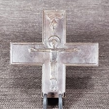 Vintage altes Kruzifix aus echter Bronze, antikes Metallkreuz, ca. 12 cm, gebr.