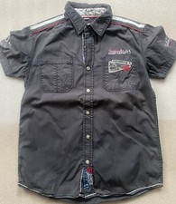 Jungen Hemd Grau/weis-rot , Festlich / Sommer Hemd / Camp David