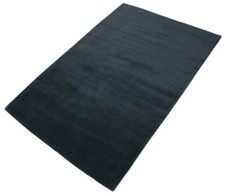  DunkelGrau Blau Teppich 100%