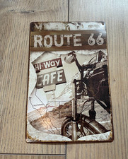 Blechschild 20 x 30 cm Dekoration Route 66 USA Hi-Way Cafe Biker US Nostalgie