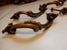 4 Schubladengriffe, Barock - Rokoko, für antike Kommoden, alte / antike Stücke!