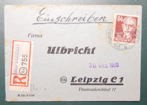 Ddr 1950 einschreiben - ddr, einschreiben,m.