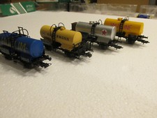 Modelleisenbahn-Kesselwagen, Set. 4 St. HO, 1:87, Gleichstrom