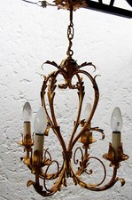 Vintage Florentiner Kronleuchter  Blattgold Handarbeit