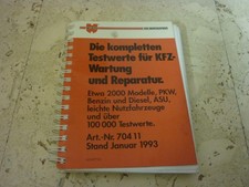 Würth Werkstattbuch Testwerte 1993 PKW Transporter leichte Nutzfahrzeuge