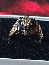 VINTAGE RING 9 KARAT GELBGOLD SAPHIR UND DIAMANT GRÖSSE N 3,42 GRAMM