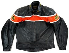 VANSON Stallion Sportrider Biker Motorrad Harley Lederjacke Schwarz Orange 52 L