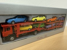 Herpa LKW Modell MAN F90 Autotransporter + 8 VW - PKW „Wir Fahren Für VW“ 180382
