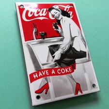 COCA COLA Have a Coke Tür- Emailschild Atlanta MAKELLOS Limo Bar Diners FOUNTAIN