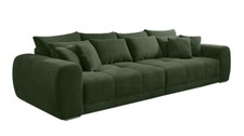 Big-Sofa XXL 306 cm Federkernpolsterung Lounge Couch mit Bezug Cordstoff in Grün
