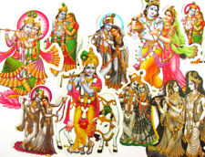 AUFKLEBER KRISHNA + RADHA - Sticker Indien Hinduismus Krsna Rada Vishnu Krischna