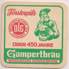 Gampertbräu, Weissenbrunn - alter Bierdeckel "über 450 Jahre - DLG 1976"