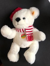 STEIFF Bär Teddy Cosy Friends weiß 020216 Knopf Fahne Anhänger Plüsch 37 cm groß