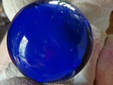 Glaskugel blau groß Glas Kugel Kristallkugel  Dekoration Briefbeschwerer Energie