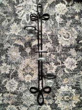 Wandteelichthalter Wandkerzenhalter Metall schwarz und Gläser 