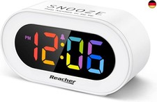 REACHER Kleiner Bunter LED Digital Wecker mit Snooze, Einfach zu Bedienen,