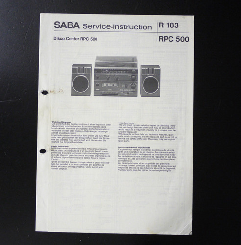 Original saba rpc500 disco - rpc500,