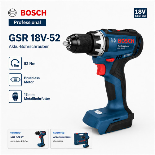 Bosch professional gsr - gsr, 18v-52