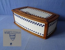Großer Wächtersbach Jugendstil Brotkasten mit Würfeldekor Keramik, Blindstempel