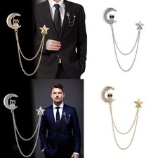 Herren Eule Brosche Anzugkette