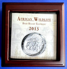 Somalia High Relief Elefant 1 oz Silbermünze African Wildlife