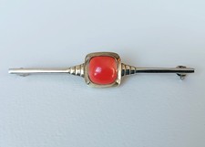 Brosche Silber Koralle Vintage