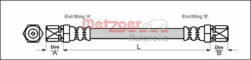 Bremsschlauch 4111353 metzger - 4111353,
