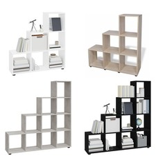 Treppenregal Bücherregal Regal Standregal Raumteiler Stufenregal Würfelregal
