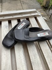 Bartu Pantoletten Mules Leder schwarz Größe 37