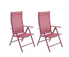 GREEN LOUNGE 2 Alu-Klappsessel ergonomisch geformt 7-fach verstellbar rot