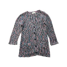 81 Hours Strickjacke S (L) grau bunt Pullover Cardigan Oversize Mohair Wolle