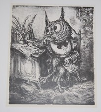 A. Paul Weber, Original-Lithographie "Der Nachdenkliche", Orig.-Nachlass-Stempel