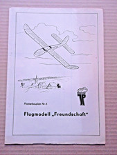 DDR    Bastelbogen  Bauplan  Spielzeug  Flugmodell   Freundschaft  unbenutzt