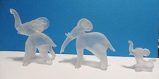 🌷🌷satiniert🌷🌷 Glas 3 Elefanten Elefantenfamilie Glas Tiere Glastier milchig