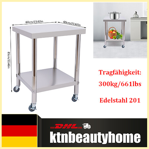 60x60cm edelstahltisch mit - 60x60cm,