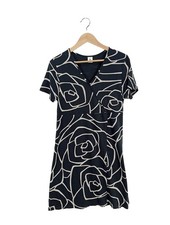 NANSO Wickelkleid Damen Kleid Gr. DE 38 schwarz-wollweiß Casual-Look