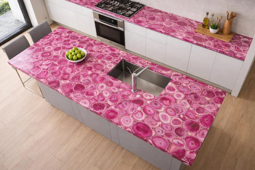 Pink achat küchentischplatte - pink, achat-küchentischplatte