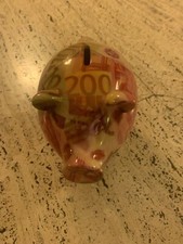 Sehr Selten - Euroscheine Sparschwein Spardose 17 cm Gummiverschluss