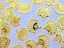200 kleine Bastel-Blätter, Perlen,für Bauchtanz in gold,Metall ca.14mm  A66.7E