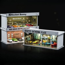 Diorama1:64 Diecast-Modellauto-Garage Mit LED-Straßenreparaturwerkstatt-Szene DE