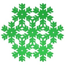 Hellgrüne Filz Schneeflocke