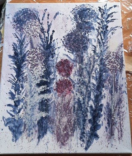 Acrylbild selbstgemalt lila - acrylbild, selbstgemalt,