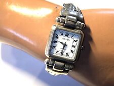 Vintage Golden Armbanduhr für Damen Spangenuhr Armreif Quarz silber