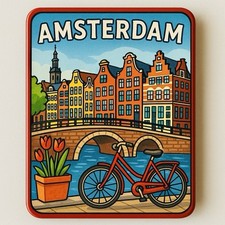 Souvenir Fridge Magnet / Kühlschrankmagnet – Amsterdam | Travel Gift, Kitchen  