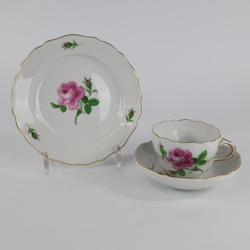 Meissen rote rose kaffeegedeck - meissen,