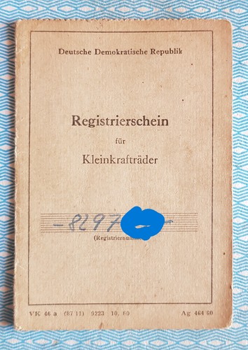 Simson registrierschein - sr, 2