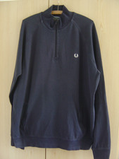 Fred Perry Troyer Pullover Sweatshirt Marine Vintage Half-Zip Sweater Pulli top