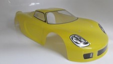 gelbe Porsche Karosse für 1:10er Nitro Verbrenner RC Cars (E480)
