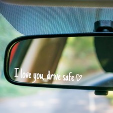 3 Stück Auto Aufkleber I Love You Drive Safe 11X2cm Spiegel Vinyl-Aufkleber