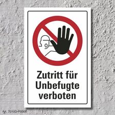 Verbotsschild "Zutritt für Unbefugte verboten", DIN ISO 7010, 3 mm Alu-Verbund  